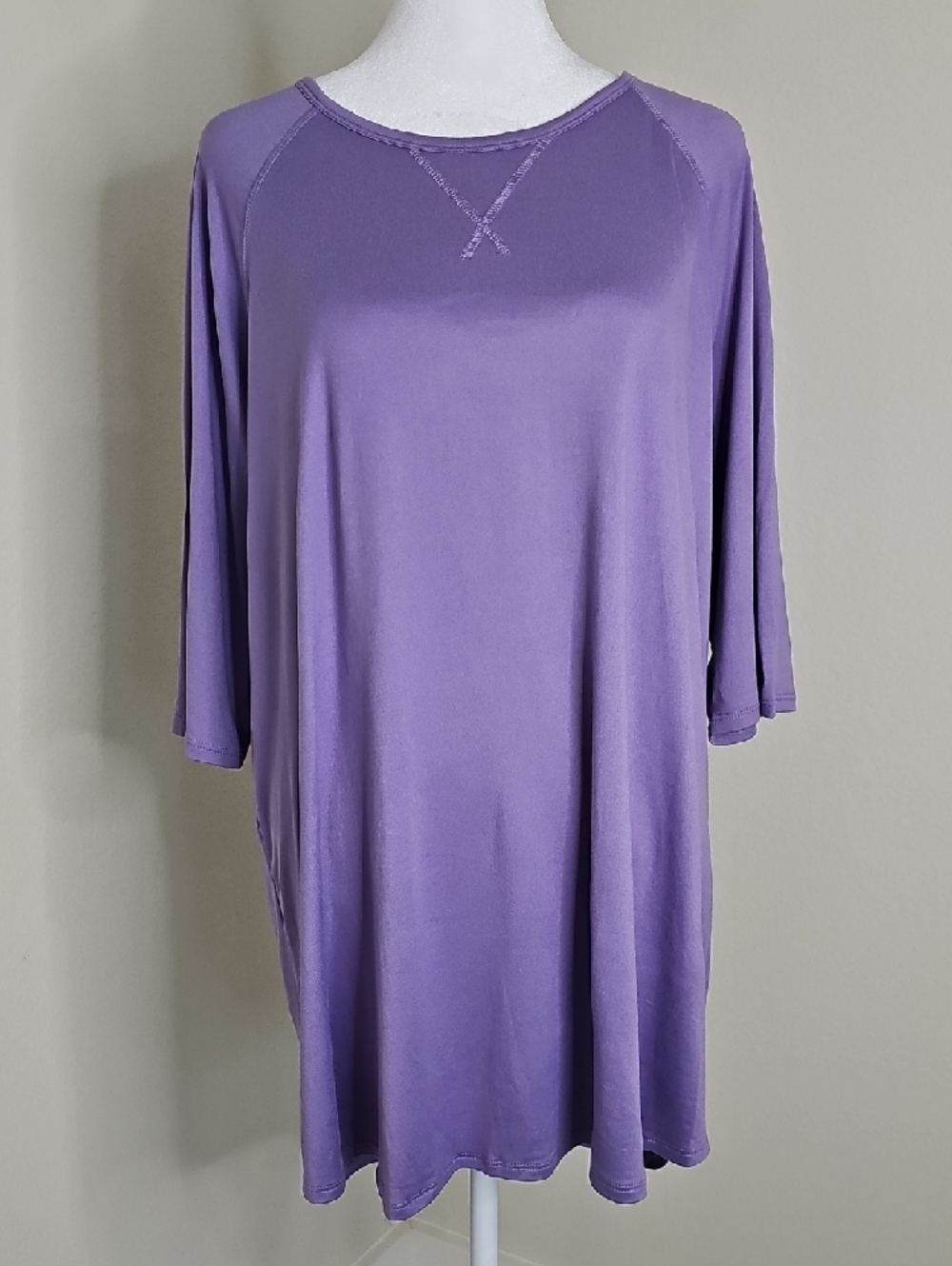 Cuddle Duds Smart Comfort Lavender Purple Tee Sz 1X